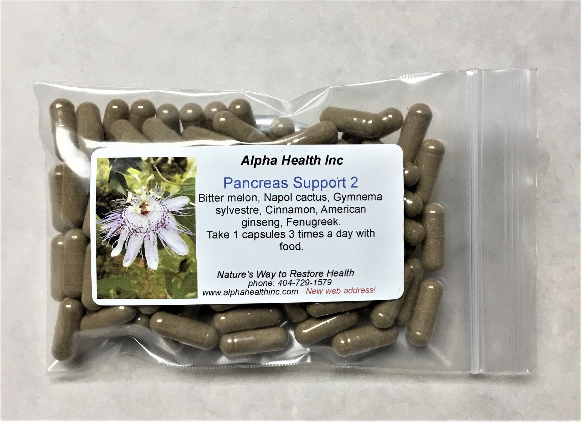 Pancreas Support 2 100 "00" Capsules – Alpha Health Inc